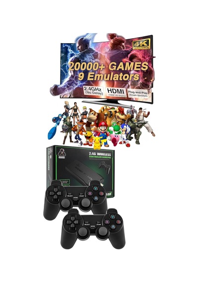 2.4g Kablosuz Çift Kolretro Oyunlar 4k Game Stick Oyun Atari Siyah - 629227643