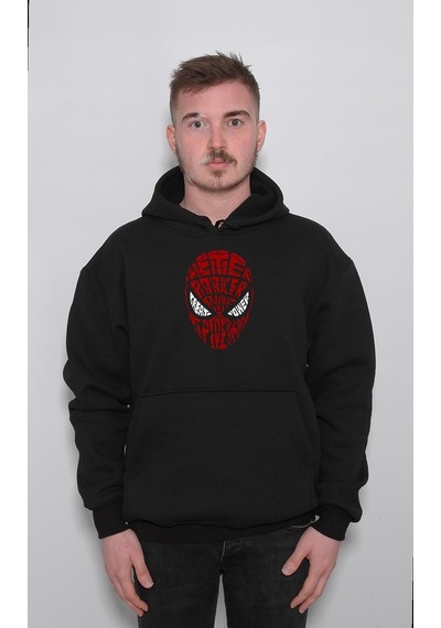 Spiderman Örümcek Adam Mask Sweatshirt Unisex Kapüşonlu Hoodie 001