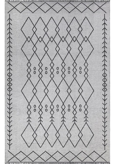 Palermo-6816a Antrasit Gri Çift Taraflı Yıkanabilir Dokuma Kolay Temizlenir Halı Kilim
