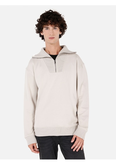 Colin's Colins Normal Kesim Fermuarlı Dik Yaka Taş Erkek Sweatshirt Cl1071231 Taş