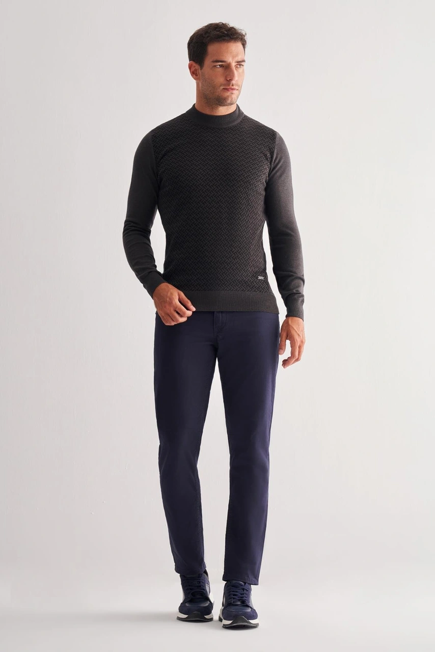 İmza Koyu Antrasit Yarım Balıkçı Yaka Uzun Kol Cepsiz Comfort Fit Pamuklu Triko Kazak 1012255222 Antrasit İmza Koyu Antrasit Yarım Balıkçı Yaka Uzun Kol Cepsiz Comfort Fit Pamuklu Triko Kazak 1012255222 Antrasit