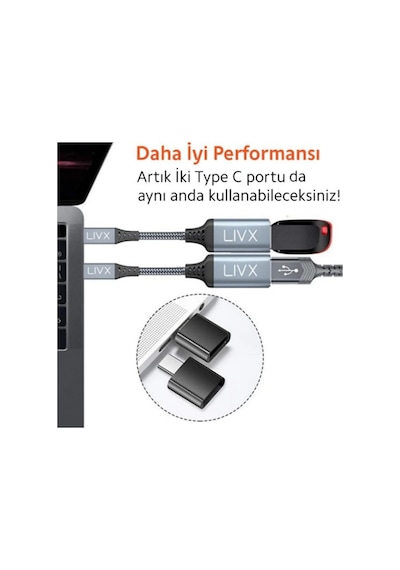 Usb 3.0 To Type-c Çevirici Dönüştürücü 60w Hızlı Şarj Desteği 15 Cm Kablolu Otg Adaptör Samsung Huawei Xiaomi Macbook İle Uyumlu Gri Ottca-01 İkili Paket