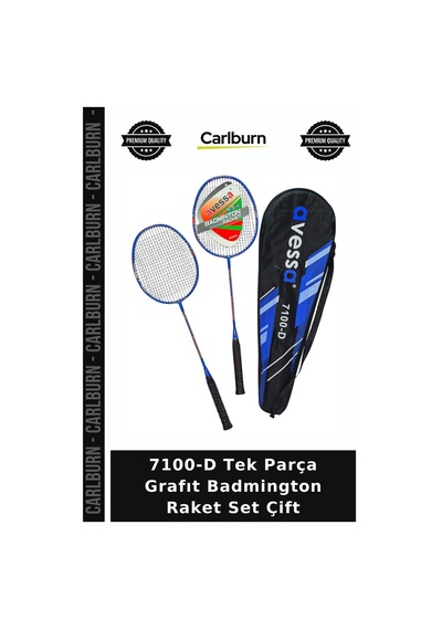 Özel Üretim 7100-d Tek Parça Grafıt Badmington Raket Set Çift Sporcu Dinlence Yaz