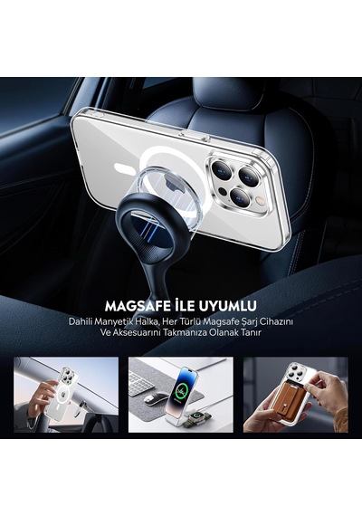 İphone 14 Pro Max Şeffaf Magsafe Uyumlu Kılıf Darbeye Dayanıklı Şeffaf Telefon Kılıfı Kamera Koruyucu İnce Ve Şık Tasarım Seffaf