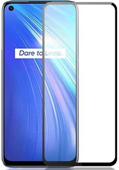 Realme 6 Siyah 5D Tam Kaplayan Ekran Koruyucu Cam