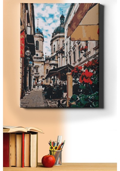 Webstyle Sayılarla Boyama Seti Kasnaklı Çiçekçiler Sokağı 50 X 65 Cm