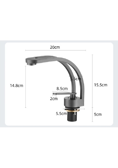 Banyo Şelale Lavabo Bataryası Antrasit Banyo Şelale Lavabo Bataryası Antrasit