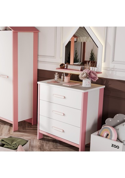 Meltem Kids Cozy Pembe Çocuk Odası Şifonyer