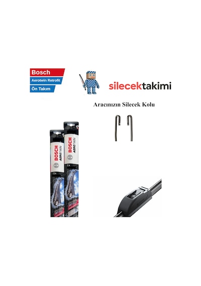 Tata Indica Vista 2013 Silecek Takımı Ön Bosch Aerotwin Retrofit