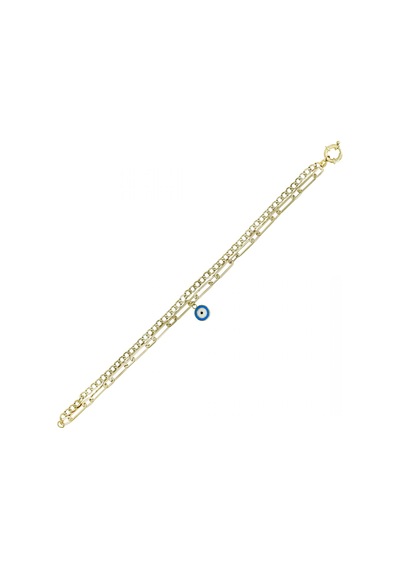 Altın Nazar Boncuklu Bileklik T075892 Sarı Altın