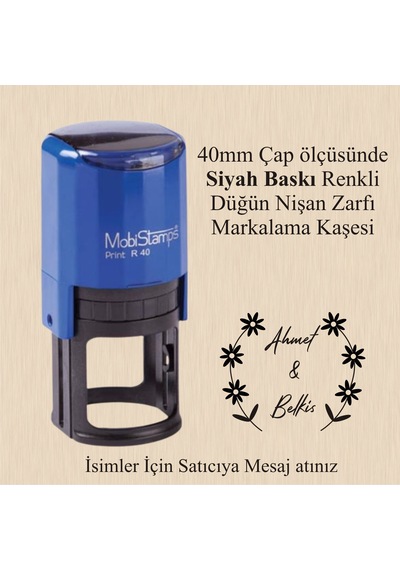 Davetiye Düğün Nişan Zarf Kaşesi - Mühür - Damga , R40