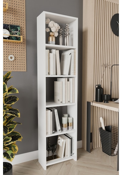 Uludağ 5 Raflı Kitaplık Dekoratif Kitaplık Modern Kitaplık-beyaz Beyaz