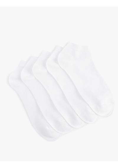 Koton Basic Pamuklu 5'li Patik Çorap Seti Beyaz 6sak80280aa