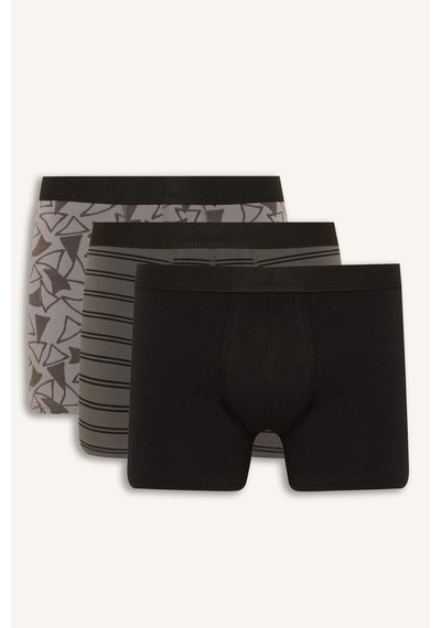 Defacto Regular Fıt Şal Desenli 3lü Boxer G9286ax26spgr211 Gri-gr211