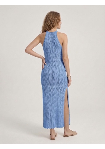 Neden Tekstil Kadın Ajurlu Halter Yaka Yırtmaçlı Uzun Beachwear Elbise - Plaj Elbisesi - Mavi Neden Tekstil Kadın Ajurlu Halter Yaka Yırtmaçlı Uzun Beachwear Elbise - Plaj Elbisesi - Mavi