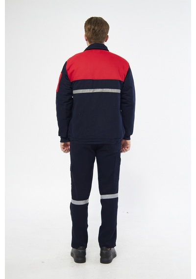 Mervem İş Takımı 7/7 Gabardin Kapitoneli Reflektörlü Lacivert