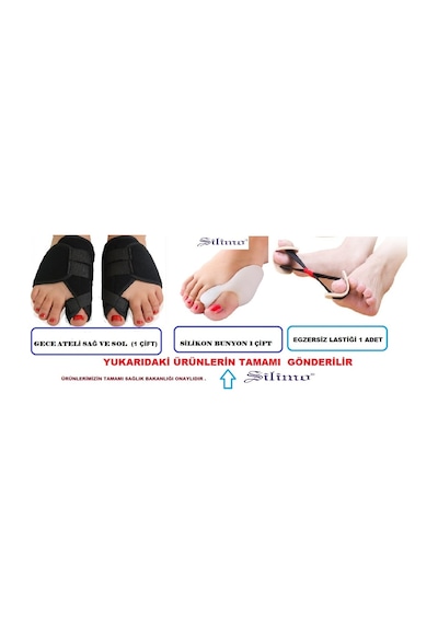 Gece Ateli Bunyon Egzersiz Lastiği Ayak Kemik Çıkıntısı Seti Ate