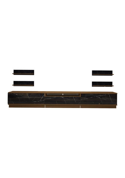 Decoraktiv Trendstyle 270r Mdf Tv Ünitesi Tv Sehpası Ceviz - Siyah Mermer