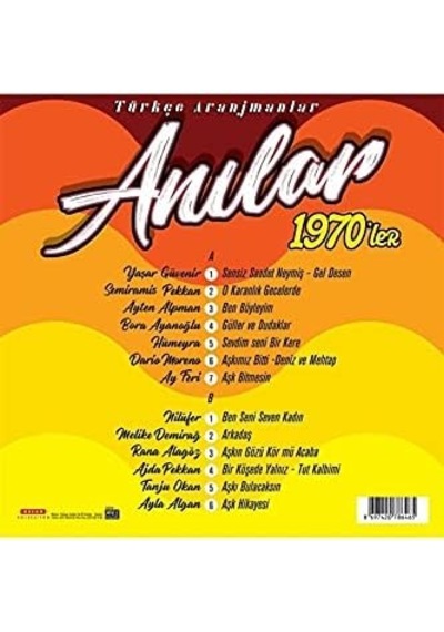 Anılar 1970&apos Ler Türkçe Aranjmanlar - Çeşitli Sanatçılar Lp 33 Devir Plak