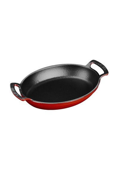 Tr Metal Oval Kuplu Döküm Tava 27x20, Kırmızı Diğer