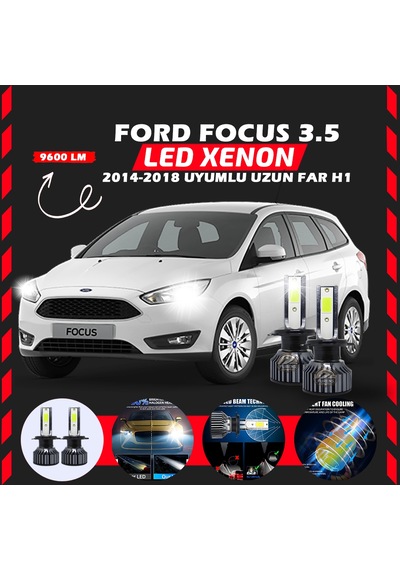 Ford Focus 3.5 2014-2018 Uzun Far Uyumlu Şimşek Etkilii Led Xenon Pro Series H1