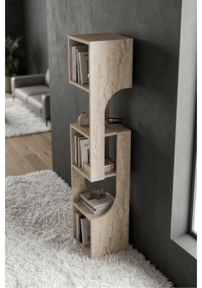 Reyo Falez Kitaplık Ahşap Dekoratif Raf 5 Katlı Modern Çok Amaçlı Kitaplık Salon Ofis Kitaplığı - Traverten 7065 Reyo Falez Kitaplık Ahşap Dekoratif Raf 5 Katlı Modern Çok Amaçlı Kitaplık Salon Ofis Kitaplığı - Traverten 7065