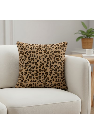 4 Lü Peluş Leopar Desenli Kırlent Kılıfı Dekoratif Ev Tekstili 45x45 Cm Leopar