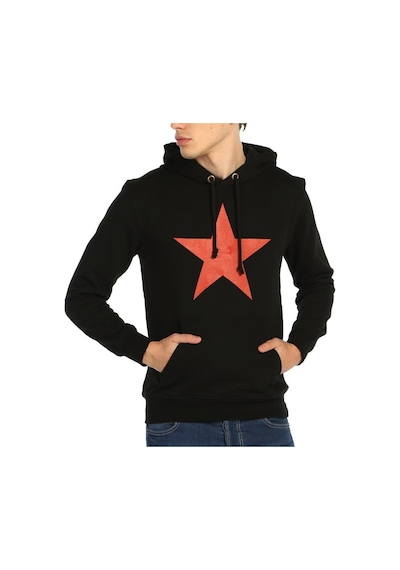 Bant Giyim - Kızılyıldız Siyah Kapşonlu Erkek Sweatshirt Hoodie