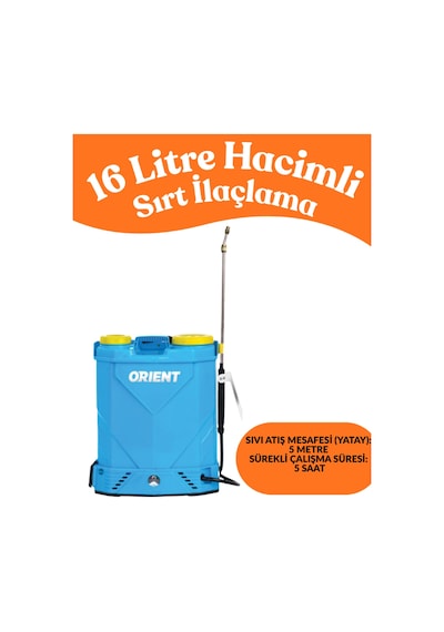 16 Lt Şarjlı İlaçlama Pompası 12v 8ah Akülü Pulverizatör Sırt İlaçlama Bitki Bahçe İlaçlama