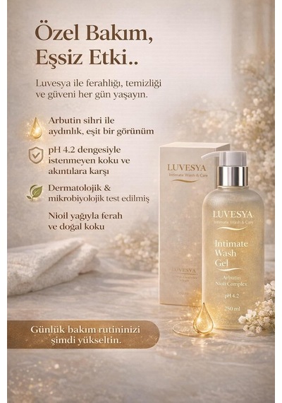 Intimate Wash Gel Arbutin + Nioil 250 Ml / Özel Bölge Temizleme Jeli
