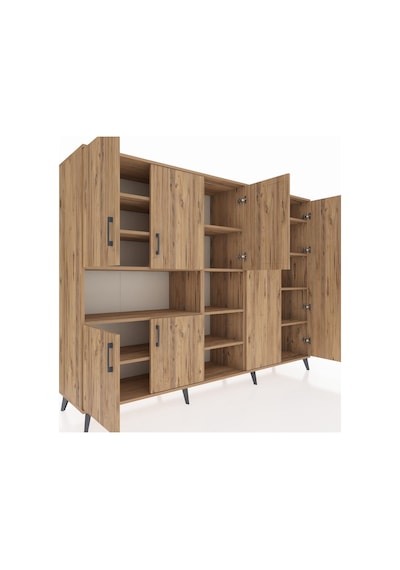Hyperion Dolap 13 Raflı 7 Kapaklı 220x44x163 Çam-çam Çam-çam