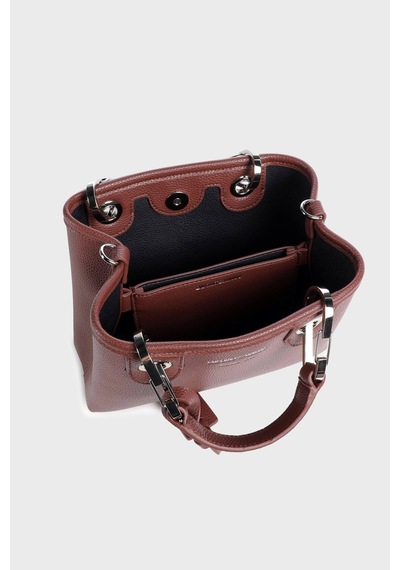 Emporio Armani Logolu Çıkarılabilir Askılı Çanta Kadın Çanta Ew000382 Af12036 M6453 Bordo