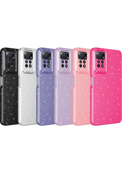 Redmi Note 12 Pro 4g Kılıf Kamera Korumalı Simli Lüks Koton Kapak - Pembe Ko Pembe Koyu Pembe Koyu