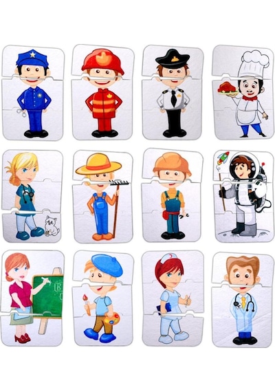 Tox Meslekler 3+ Keçe Yapboz 3 Yaş Puzzle T006