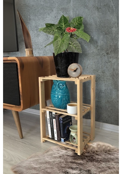 Grootland Ahşap Çok Amaçlı Raf/kitaplık/ayakkabılık Çam Rengi Küçük