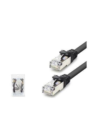 Hadron Hdx5088 Cat7 Ethernet Patch Kablosu 10 Gbps 600 Mhz 30 Cm - Siyah