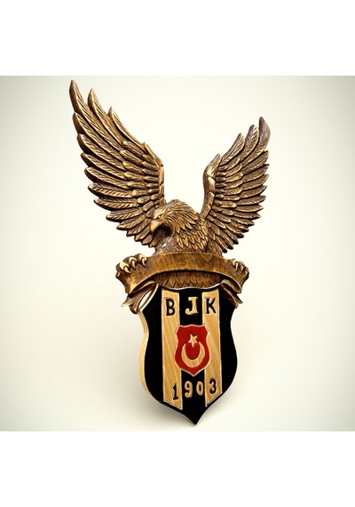 Ahşap Beşiktaş Logolu Kartal Dekoratif Duvar Panosu