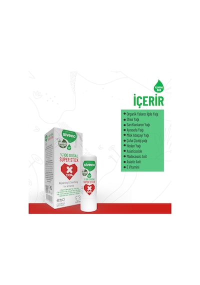 Siveno %100 Doğal Super Stick Anlık Yatıştırıcı Onarıcı Organik Yalancı İğde Yağlı 6 G