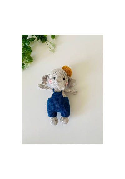 Adenya Sepeti Amigurumi Fil Oyun Arkadaşı Eddie Elephant Gri