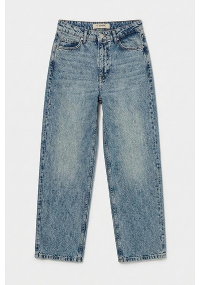 Itsbasic Kadın Kot Rengi 4s6-32 Relax Fit %100 Koton Denim Jean