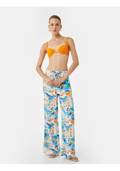 Koton Keten Karışımlı Desenli Bol Paça Pantolon Mavi Desenli 5sak40163ew Mavi Koton Keten Karışımlı Desenli Bol Paça Pantolon Mavi Desenli 5sak40163ew Mavi