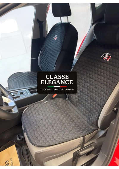 Seat Leon Fr Logolu Oto Koltuk Kılıfı Sırt Destekli Minder Classe Elegance Ön İkili +arka Oturma Set Siyah