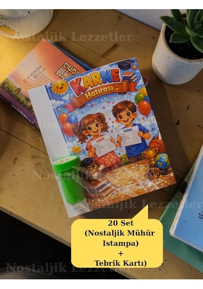Karne Hediyesi 20 Set Nostaljik Mühür Istampa Ve Tebrik Kartı