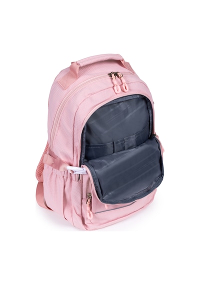 Krınkıl Kumaş Su Geçirmez Ve Çok Bölmeli Çok Teferruatlı Sırt Çantası Günlük, Okul Ve Seyahat İçin - Pembe Pembe