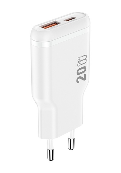 Wiwu Wi-g032 Essen Slim Serisi Gan Tech Pd Hızlı Şarj Özellikli Şarj Başlığı 20w Beyaz