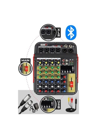 Midex Vokal Paket-2 Cx1 Stüdyo Mikrofon 6 Kanal Stüdyo Kayıt Mikseri Kulaklık Ekipman Seti