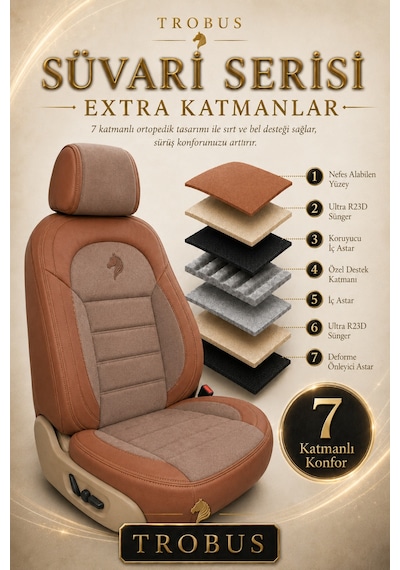 Geely Emgrand 2010-2012 Uyumlu Süvari Serisi Taba Oto Koltuk Kılıfı