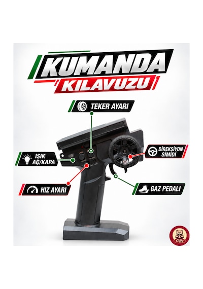 Oyuncak 2.4 Ghz Uzaktan Kumandalı Rc Arazi Arabası 40 Km/sa Hız 4x4 Çekiş Metal Şase Rc390 Motor Şarjlı Led Işıklı Gaz Ve Direksiyon Hassasiyetli Yeşil