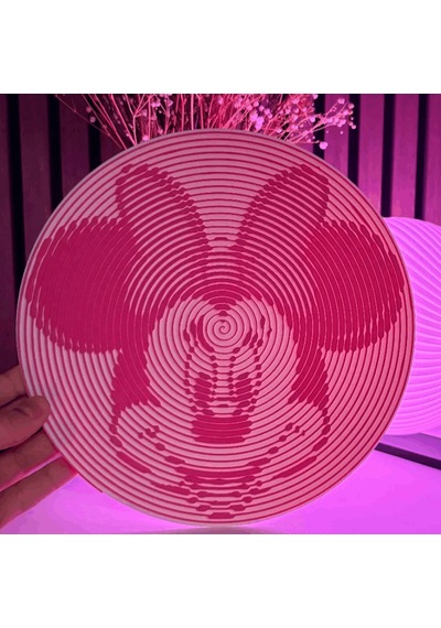 Mouse Çizgi Film İkonu Spiral Plak Dekor -  İllüzyon Duvar Ve Masaüstü Süsü, Çocuk Odası Ve Popüler Kültür Aksesuarı, Modern Ev Dekorasyonu Ve Hediye