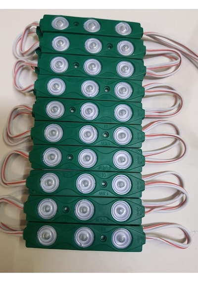 Kampanya! 20 Adet Modül Led Üç Çipli Mercekli 2835 1,5Watt 12Volt